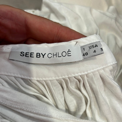 SEE  BY CHLOÉ. Top blanco tablas T.40