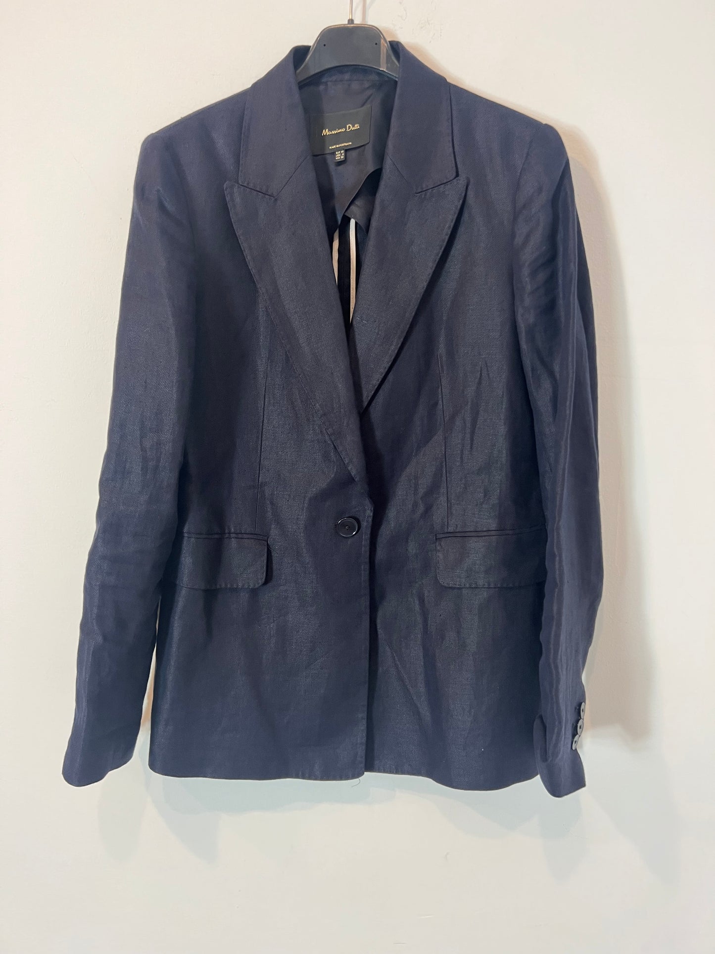 MASSIMO DUTTI. blazer azul lino  T.40