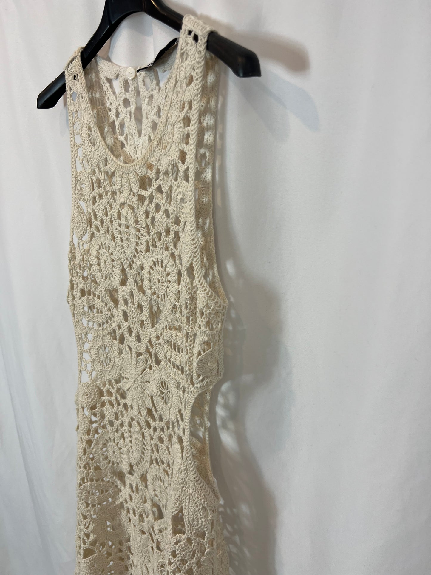 ZARA. Vestido midi crochet aberturas. T S