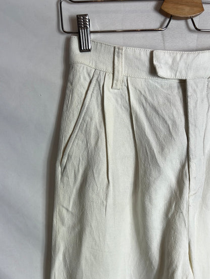 Buscar ZARA. Pantalones textura color crudo. T XS