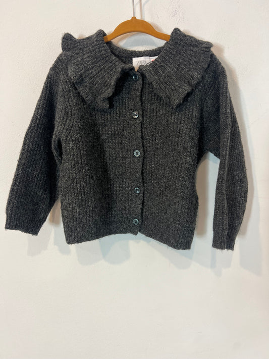 ZARA, Jersey gris cuello  T.18-24 meses