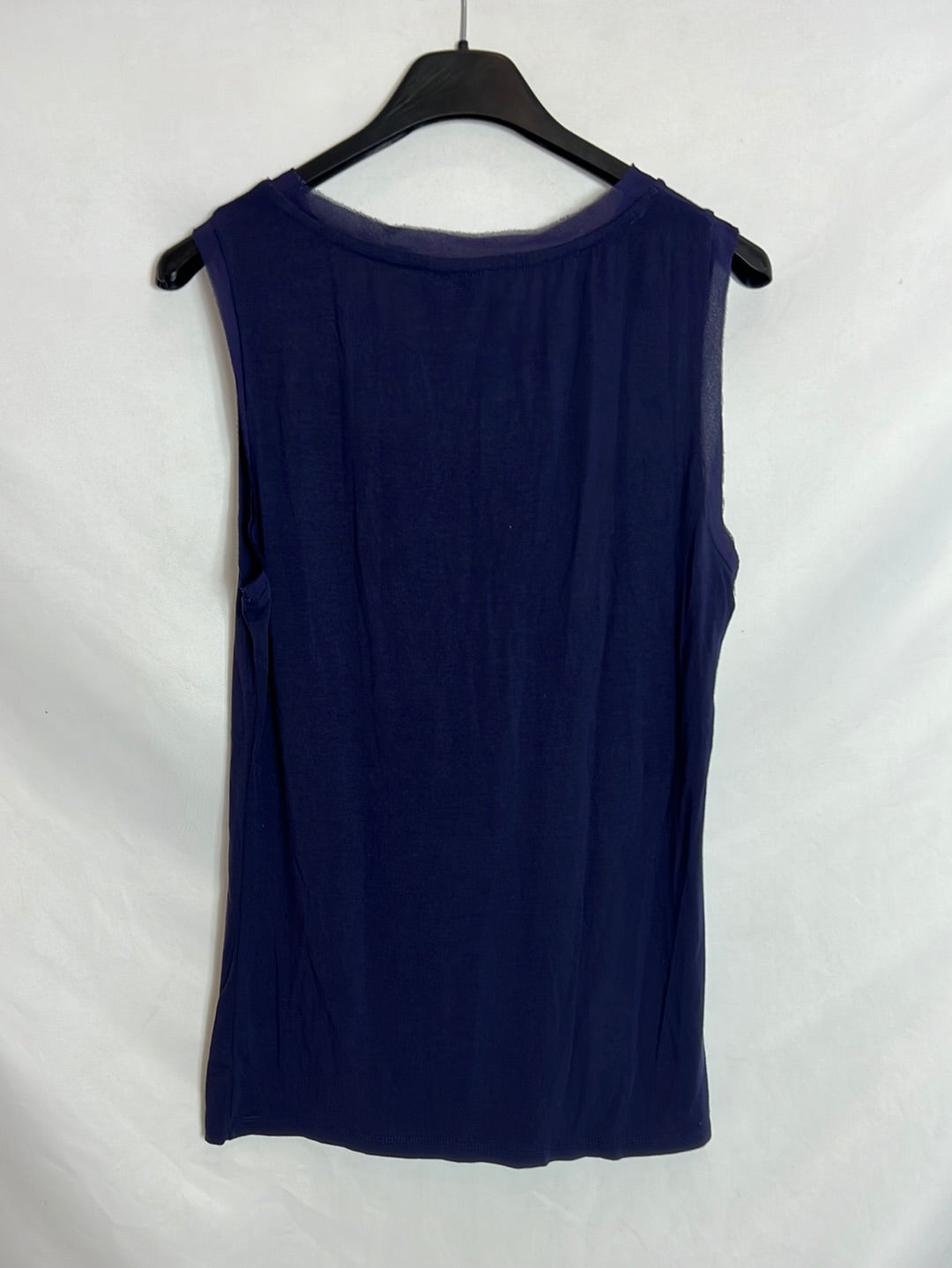 ANN TAYLOR. Top azul morado  volantes. T S