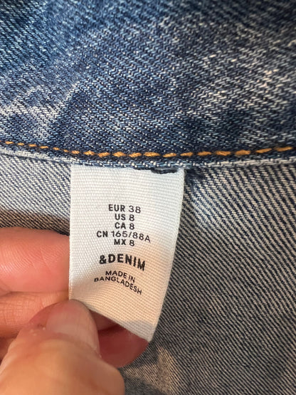 H&M. Cazadora denim larga T.38