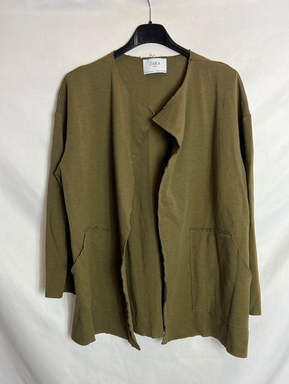 ZARA. Chaqueta verde felpa.TS