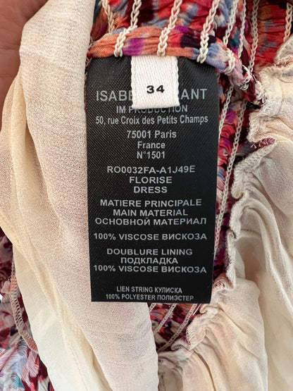 ISABEL MARANT ETOILE. Vestido estampado nido abeja T.36