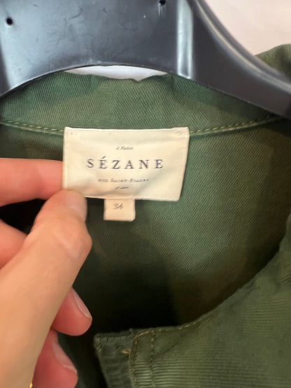 SÉZANE. Mono corto verde denim. T 34