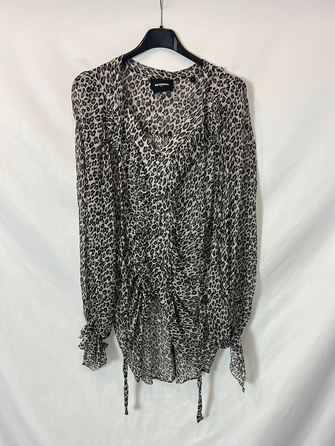 THE KOOPLES. Blusa fruncida animal print T.s