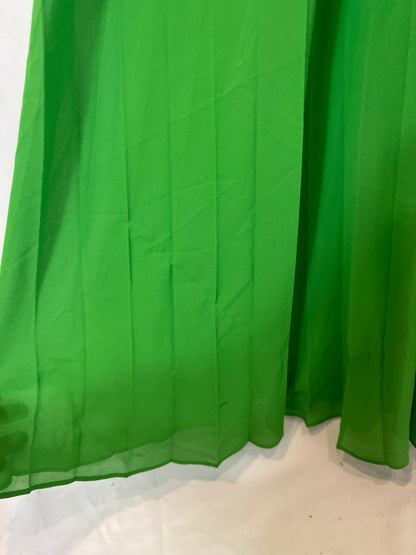 ZARA, Vestido verde plisado T.xl