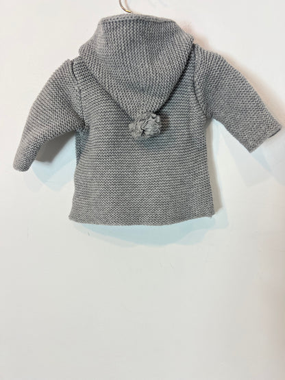 ZARA. Chaqueta punto gris. T 0-1 meses