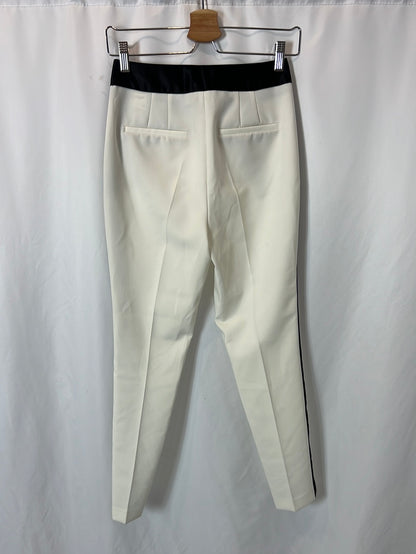 ZARA. Pantalón blanco smoking T.xs