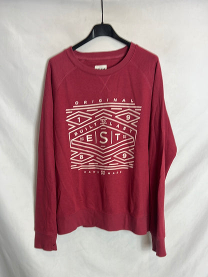 CEDAR WOOD STATE. Sudadera rojo claro dibujo. T XL