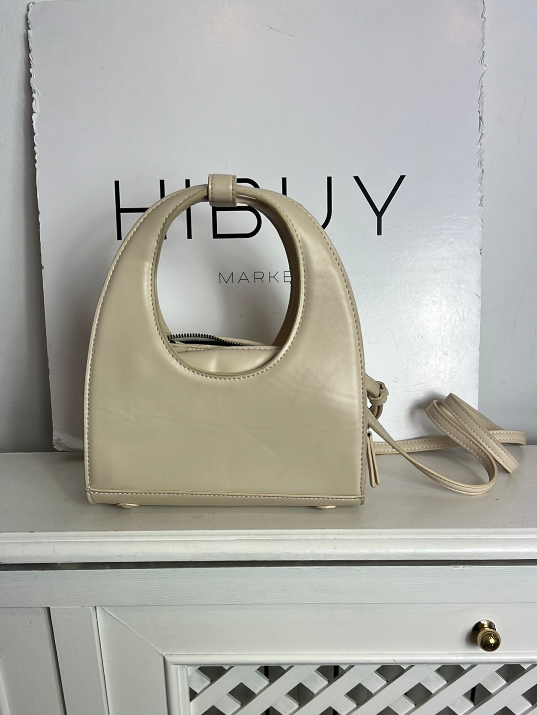 ZARA. Bolso mini beige doble asa