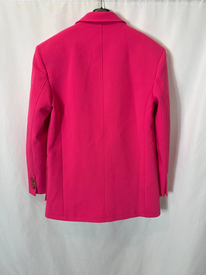 ZARA. Blazer larga rosa fucsia. T XS (S/M)