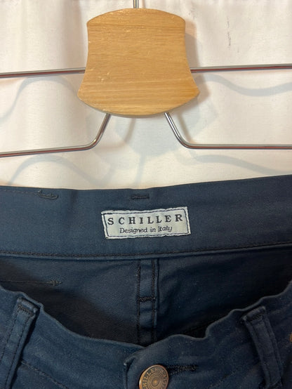 SCHILLER. Pantalón recto azul T.31(36)