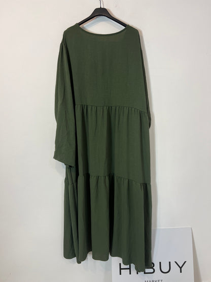 OTRAS. Vestido largo verde T.3xl