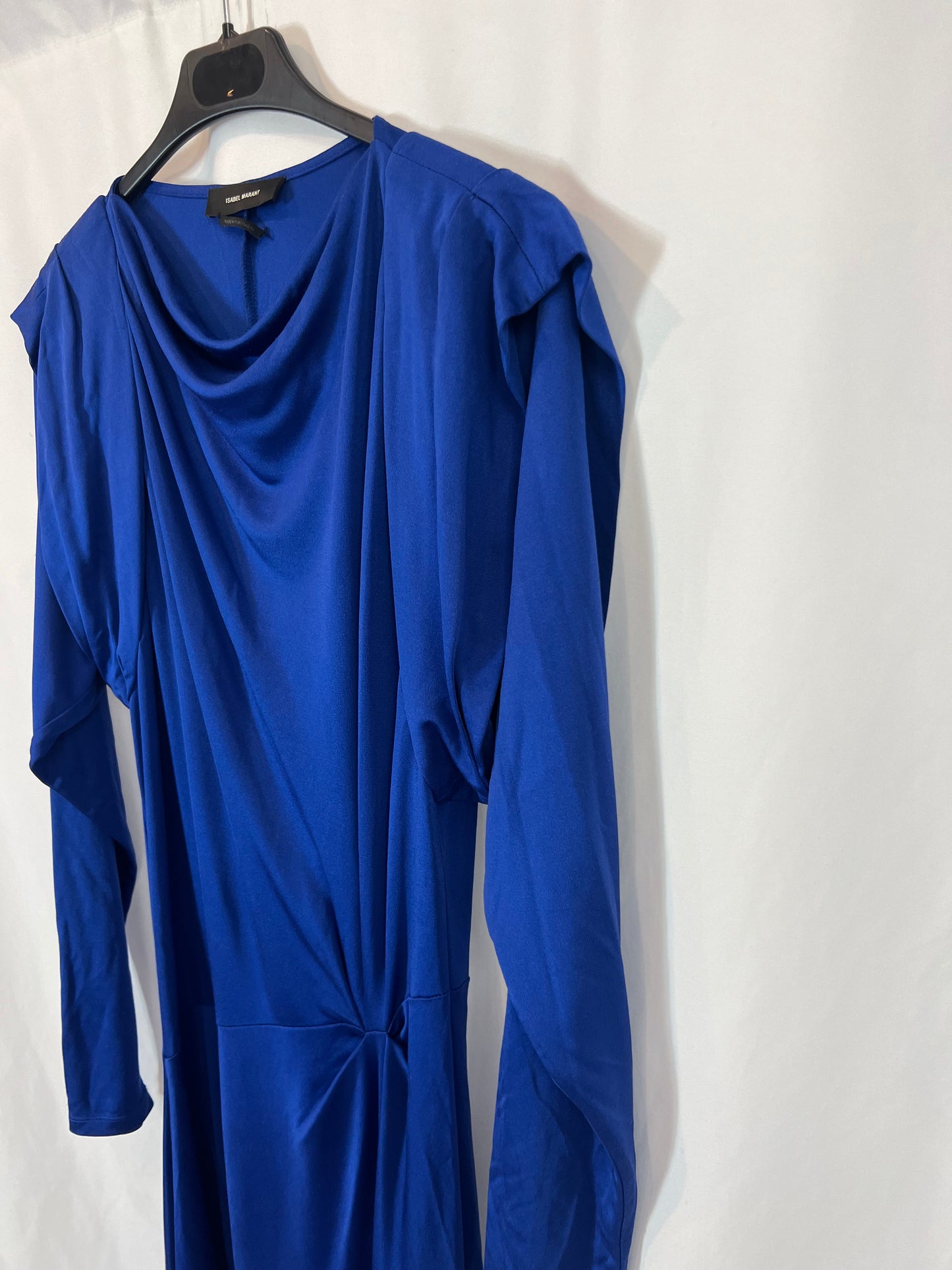 ISABEL MARANT. Vestido fluido azul klein detalle hombros. T 36