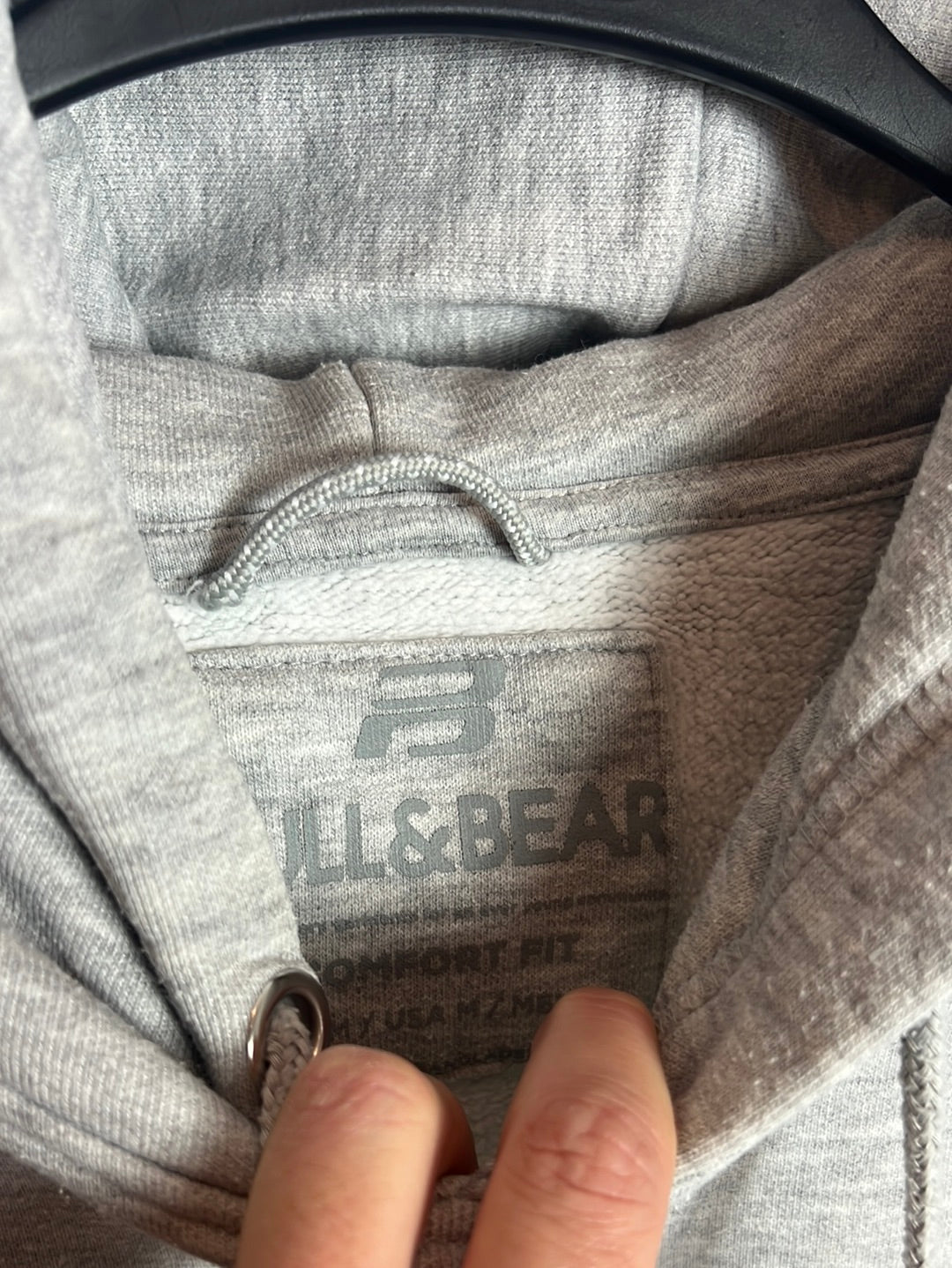 PULL&BEAR . Sudadera gris capucha. T M