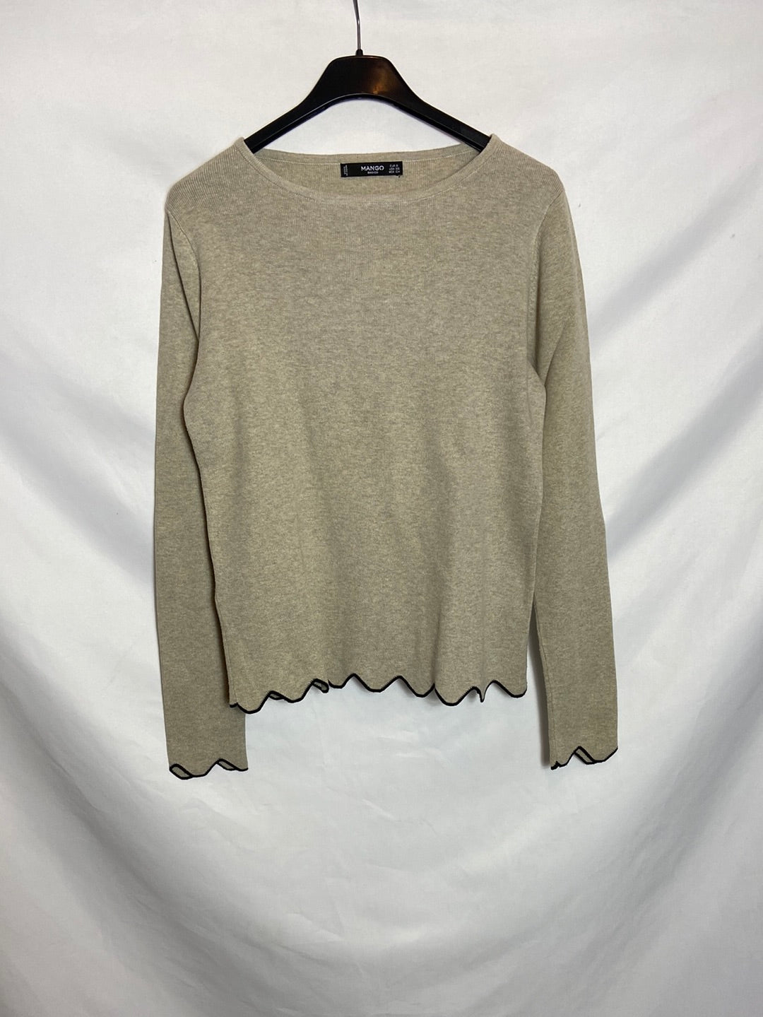 MANGO. Jersey fino beige T.S