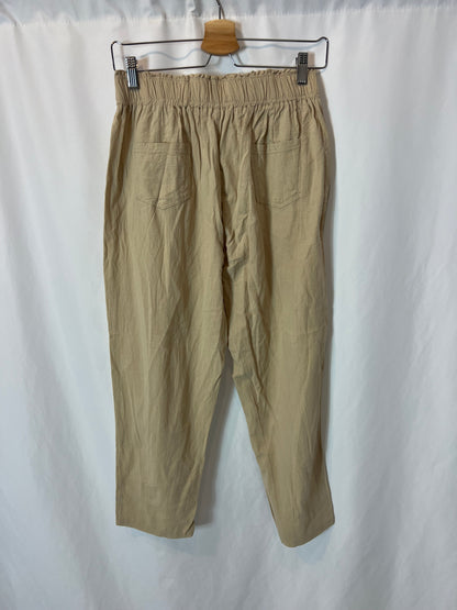 OTRAS. Pantalón beige fluido T.L (S)