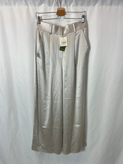 LILYSILK- Pantalón fluido gris perla T.36