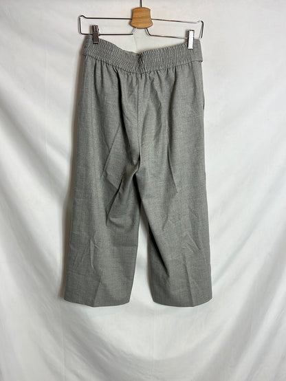 OTRAS. Pantalón gris culotte textura. T M