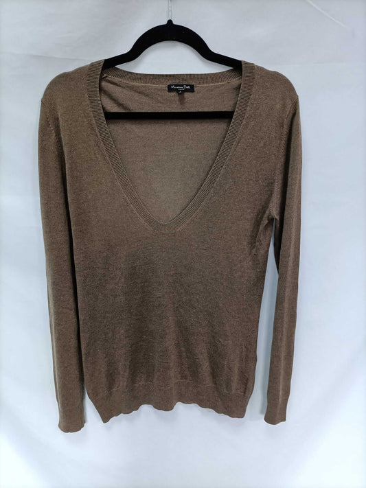 MASSIMO DUTTI. Jersey camel T.l