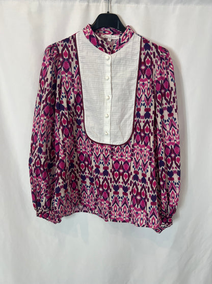 FRAMBUÁ. Blusa estampada detalle escote. T XS