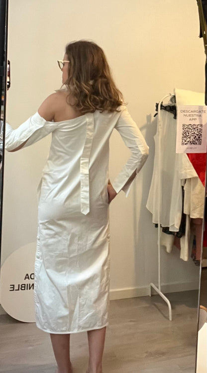 SILVIA TCHERASSI. Vestido camisero blanco. T XS