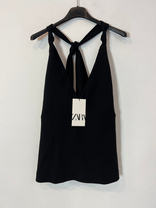 ZARA. Top negro negro tirantes T.xs