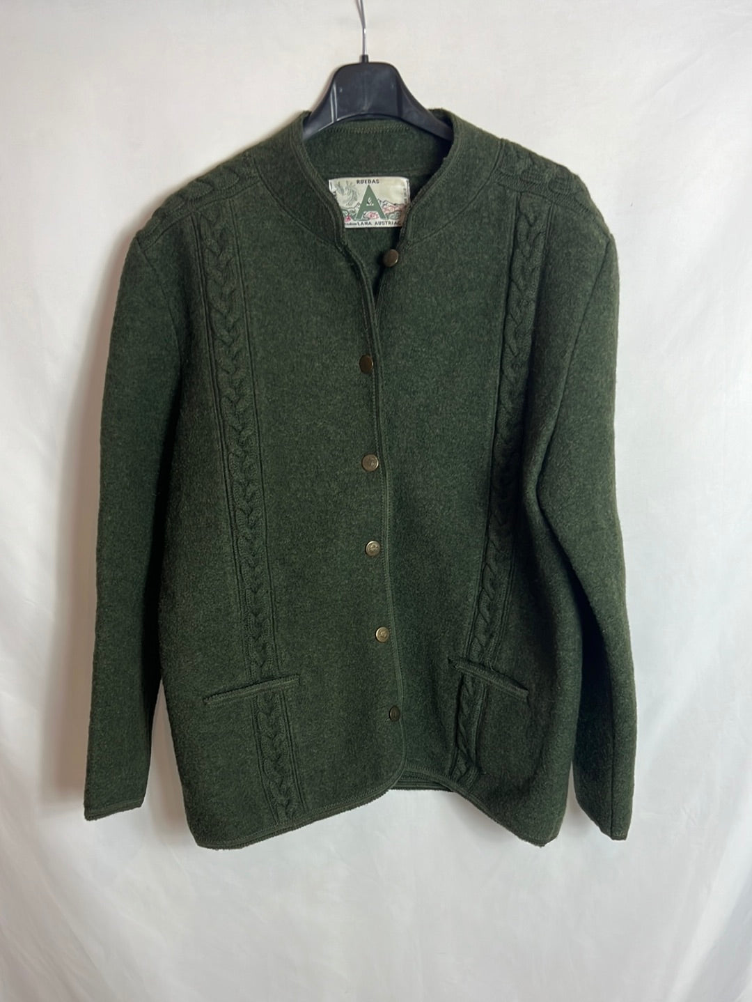 RUEDAS. Chaqueta verde lana austriaca. T 48 (L/XL)