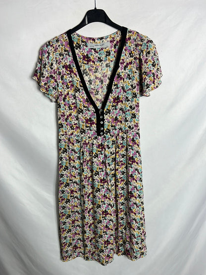 ZARA. Vestido corto flores. T M