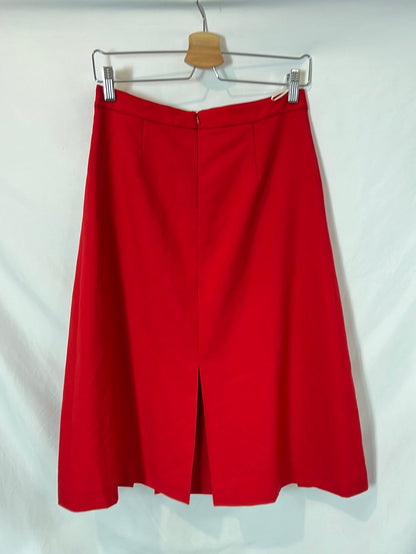 MARNI. Falda midi roja tablas. T 36