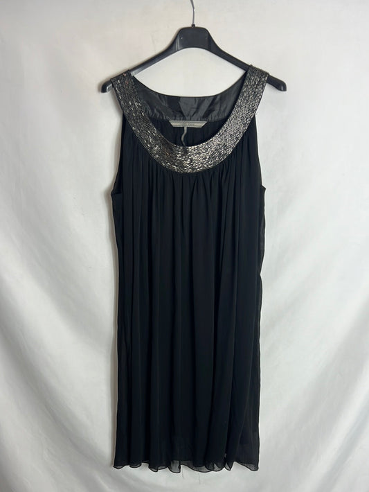 SILVIAN HEACH. Vestido corto negro hada escote . T L