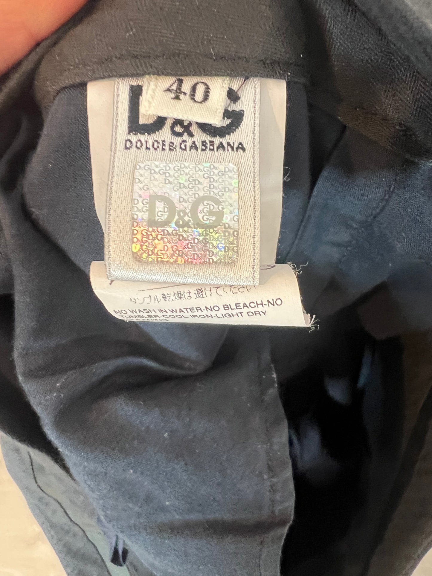 DOLCE & GABBANA. Pantalón pinzas azul lana. T 40 (38)