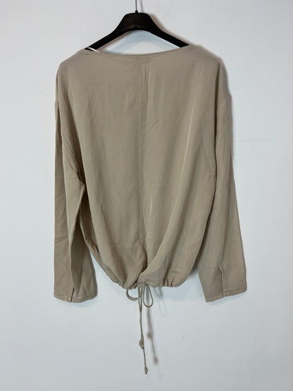 ZARA Blusa beige fluida T.xs