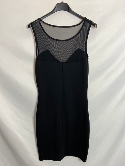 OTRAS. Vestido negro textura. T U (S)