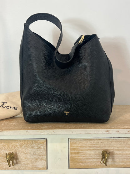 LATOUCHE. Bolso piel shopper negro