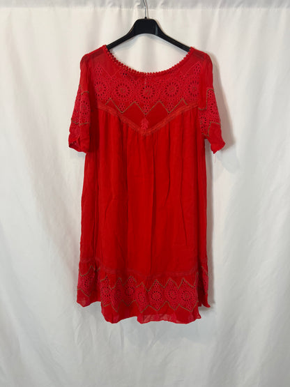 KOOKAÏ. Vestido corto gasa rojo. T M