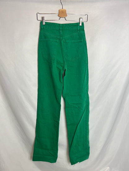 ZARA . Denim recto verde . T 32