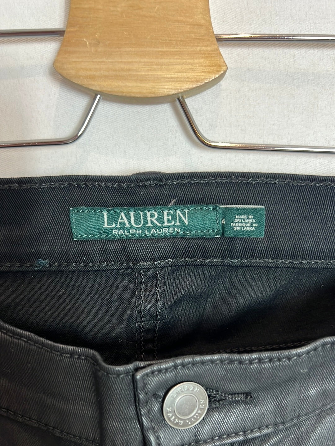 RALPH LAUREN. Pantalón pitillo encerado . T 4 (38)