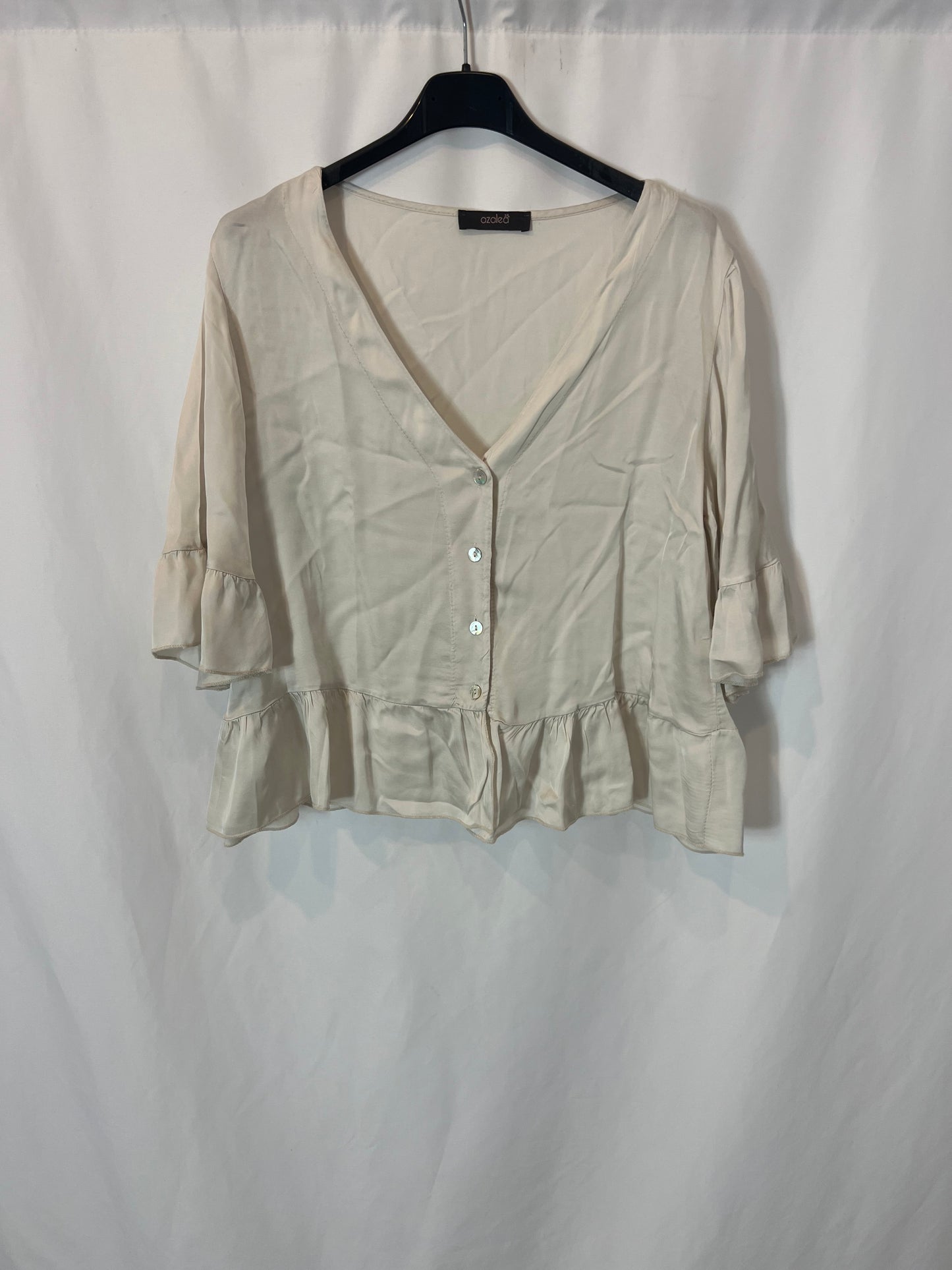 AZALEA. Top beige fluido satinado. TU (M)