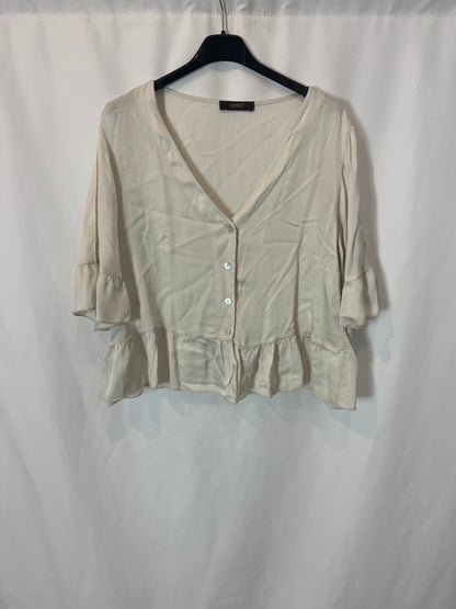 AZALEA. Top beige fluido satinado. TU (M)