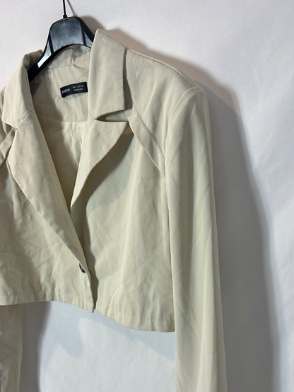 SHEIN. Blazer corta beige T.m