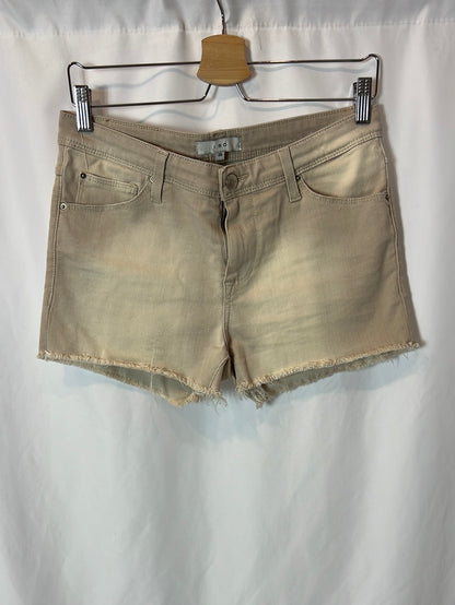 IRO. Denim short beige efecto desgastado. T 38