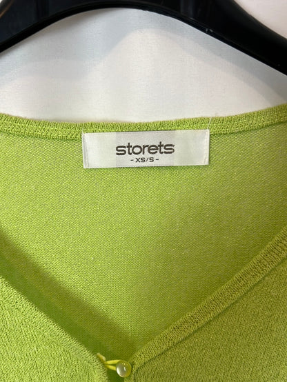 STORETS. Top/cárdigan verde textura. T XS/S