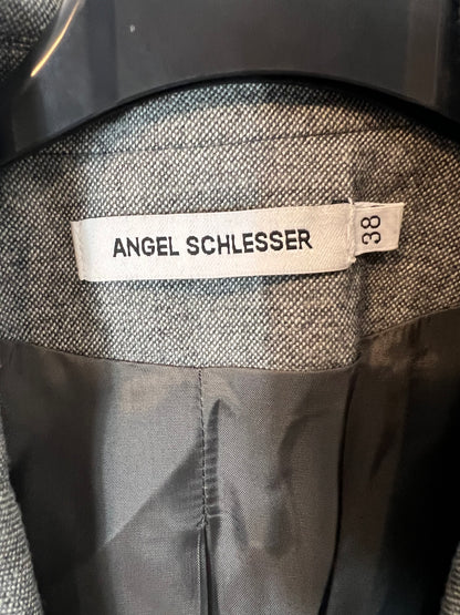 ANGEL SCHLESSER. Blazer jaspeada gris T.38