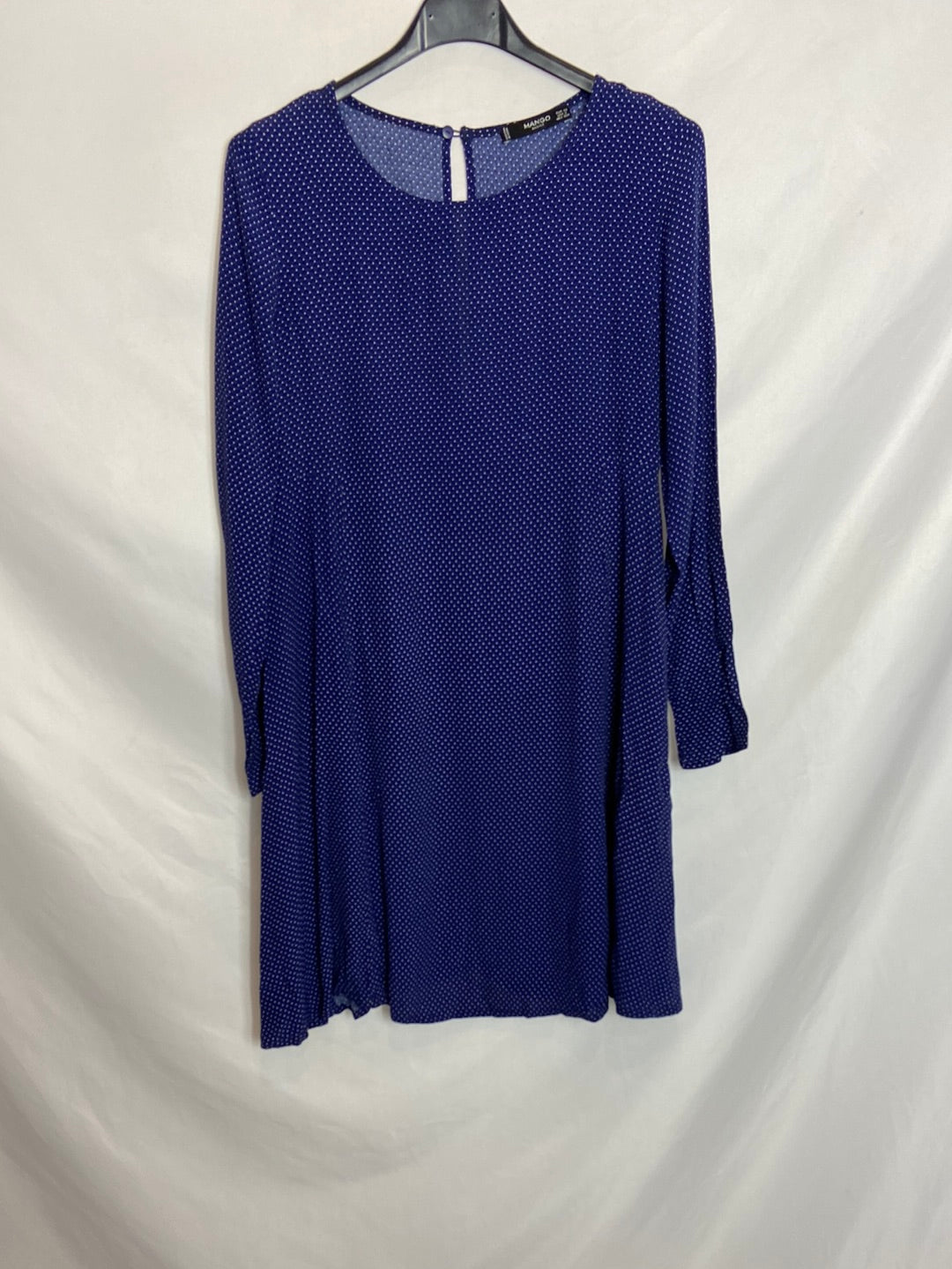 MANGO. Vestido azul lunares T.XS