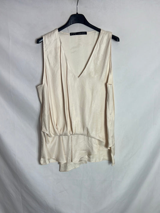 ZARA. Blusa sin mangas fluida. T m