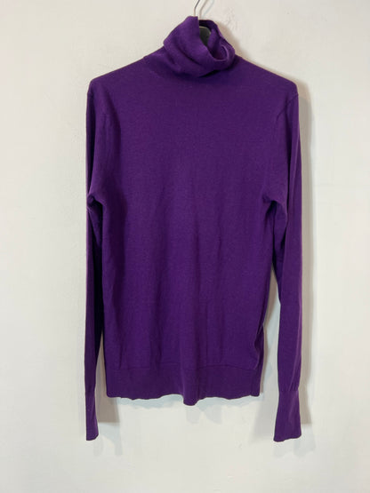 MASSIMO DUTTI. Jersey morado cuello alto con lanaT.m