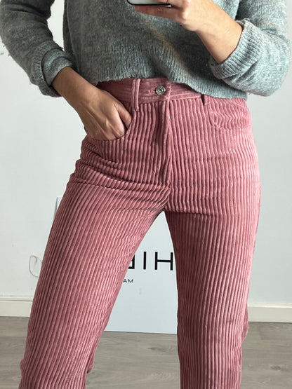 ISABEL MARANT ETOILE. Pantalón rosa pana T.36